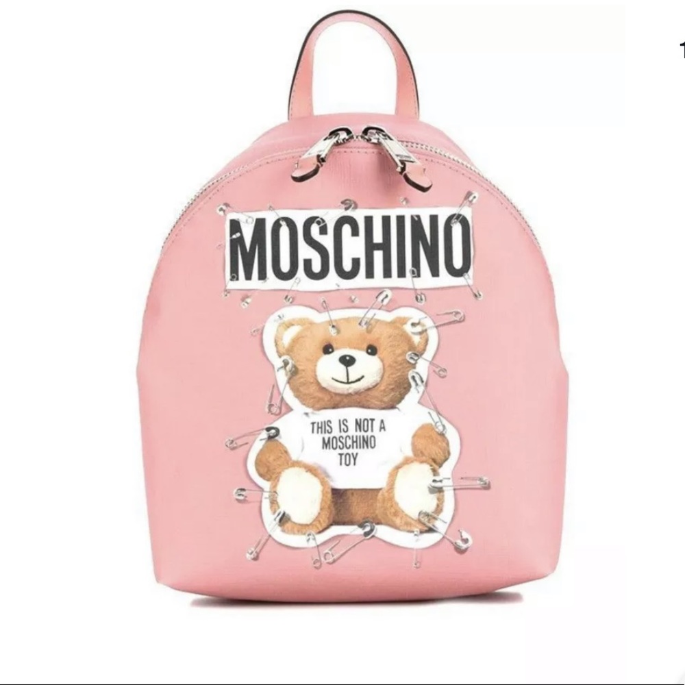 Moschino Pink Backpack with Teddy Bear Design